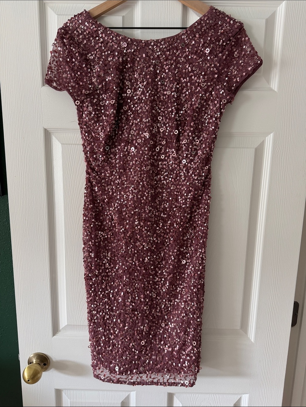 Adrianna Papell Rose Sequin Midi Dress